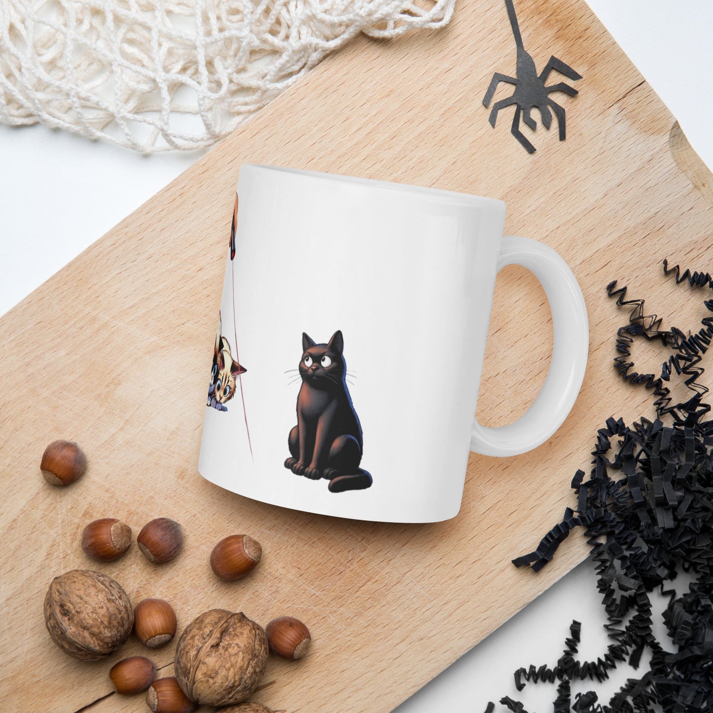 Conspiracy Cat White glossy mug