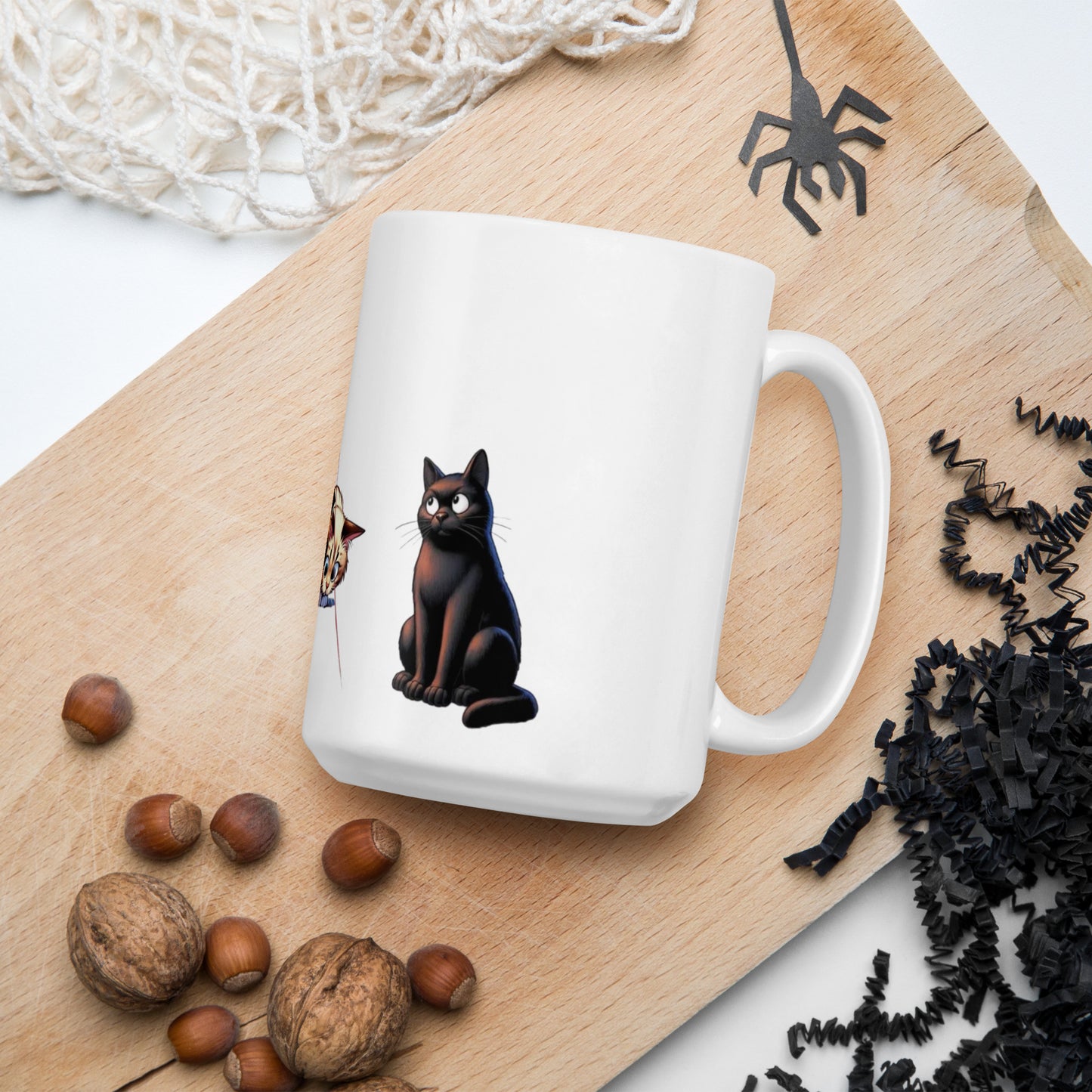 Conspiracy Cat White glossy mug